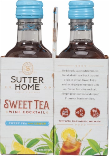 Sutter Home Sweet Tea with Lemon Wine Ready to Drink Cocktail Single Bottle Perspective: right