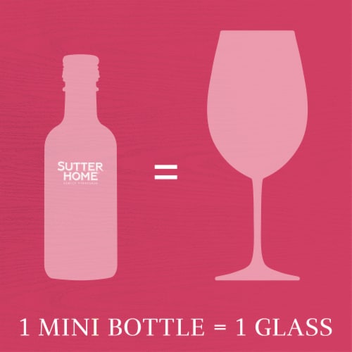 Sutter Home White Zinfandel California Pink Wine 4 bottles/ 187 ml Perspective: right
