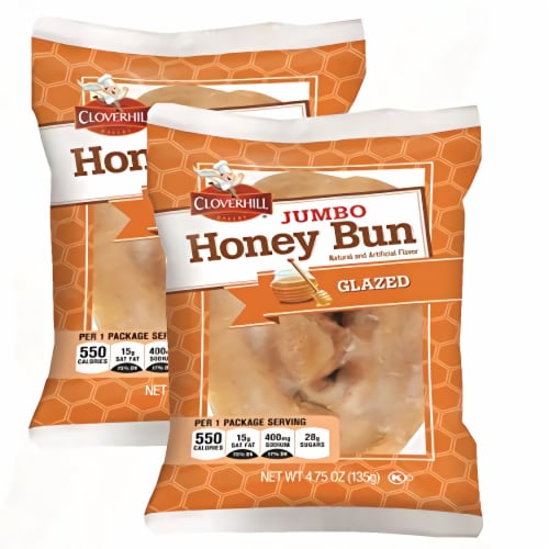 Cloverhill Jumbo Glazed Honeybuns | Individually Packaged | 12 Pack Perspective: right