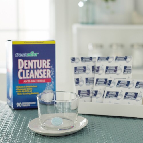 Freshmint Denture Cleaner Mint Flavor Tablet DENT90 (90 Ct) Perspective: right