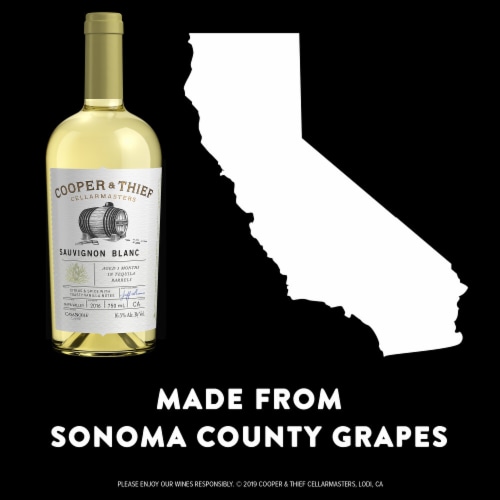 Cooper and Thief Sonoma County Tequila Aged Sauvignon Blanc White Wine Perspective: right