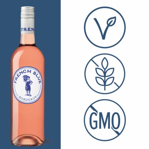 French Blue Bordeaux Merlot France Rose Wine Perspective: right
