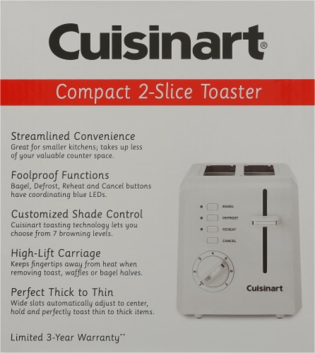 Cuisinart® 2-Slice Compact Plastic Toaster - White Perspective: right