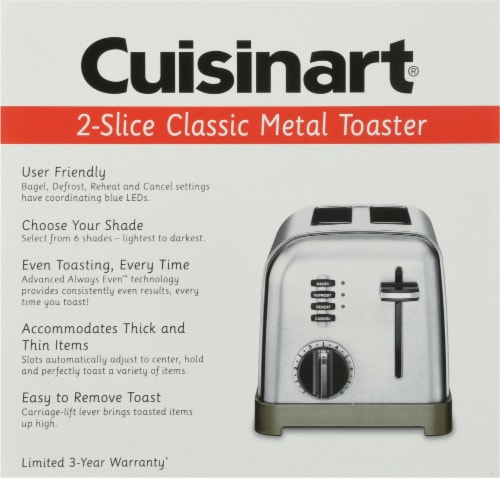 Cuisinart 2 Slice Long Slot Toaster Brushed Chrome