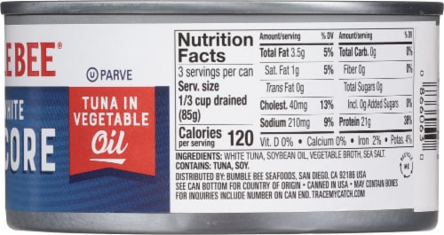 Bumble Bee® Solid White Albacore Tuna in Vegetable Oil Perspective: right