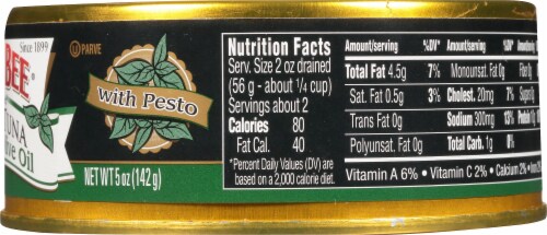 Bumble Bee Albacore Tuna with Pesto & Olive Oil Perspective: right