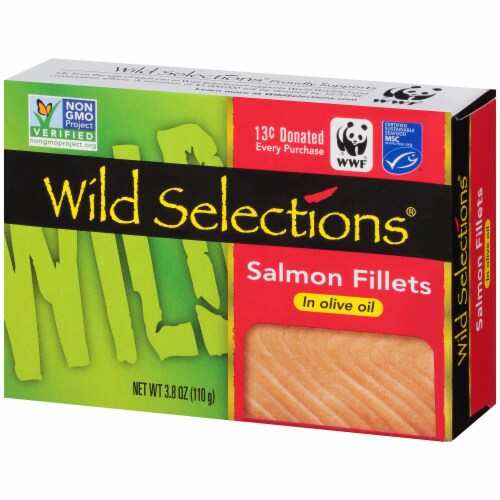 Wild Selections Salmon Fillets in Olive Oil Perspective: right