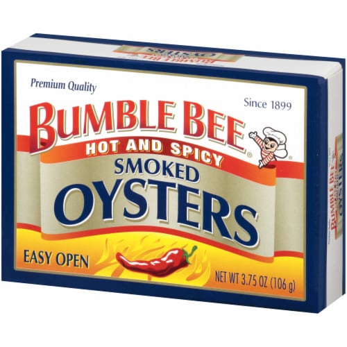 Bumble Bee® Hot & Spicy Smoked Shucked Oysters Perspective: right