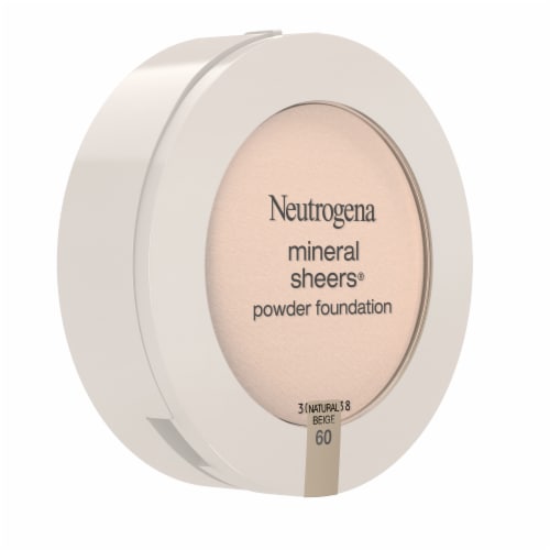 Neutrogena Mineral Sheers Compact Powder Foundation Oil-Free Fragrance-Free 60 Natural Beige Perspective: right