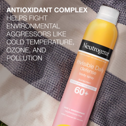 Neutrogena Invisible Daily Defense Sunscreen Spray, Broad Spectrum SPF 60+, Water Resistant Perspective: right