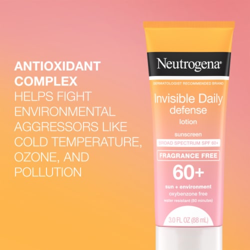 Neutrogena Invisible Daily Defense Sunscreen Lotion Broad Spectrum SPF 60+, Fragrance-Free Perspective: right