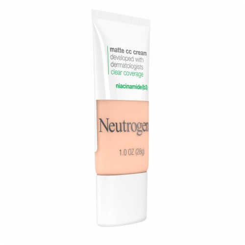 Neutrogena Clear Coverage Flawless Matte CC Cream with Niacinamide, Oil Free & Fragrance Free, Shell Perspective: right