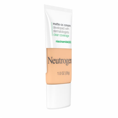 Neutrogena Clear Coverage Flawless Matte CC Cream, Full-Coverage Color Correcting Porcelain Perspective: right