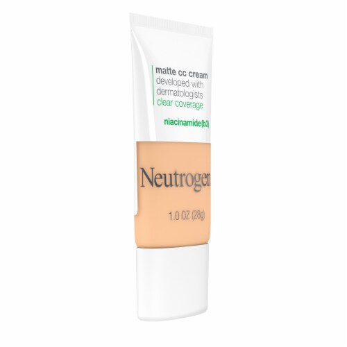 Neutrogena Clear Coverage Flawless Matte CC Cream, Full-Coverage Color Correcting Porcelain Perspective: right