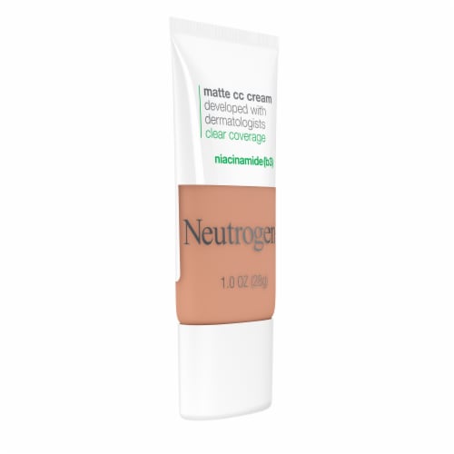 Neutrogena Clear Coverage Flawless Matte CC Cream Full-Coverage Fragrance Free Fawn Perspective: right