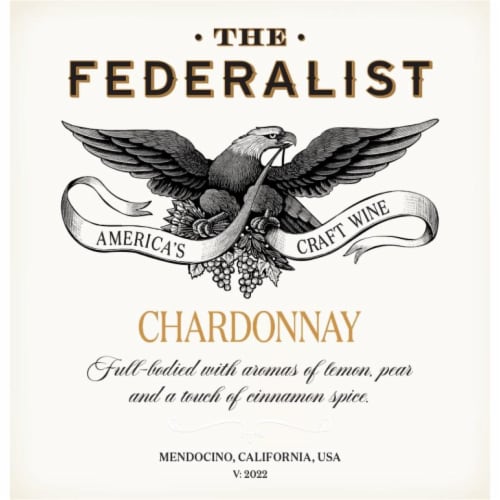 The Federalist Chardonnay California White Wine Perspective: right