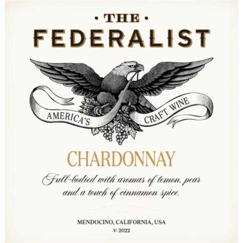 The Federalist Chardonnay California White Wine Perspective: right