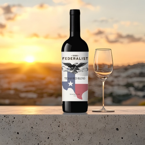 The Federalist Texas Red Blend Wine Perspective: right