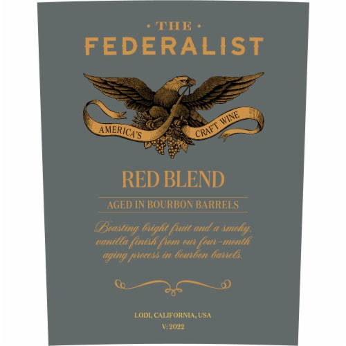 The Federalist Red Blend Aged in Bourbon Barrels for 6 Months California Wine Perspective: right