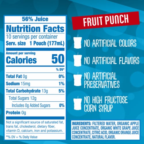 Capri Sun Organic Fruit Punch Juice Box Pouches Perspective: right