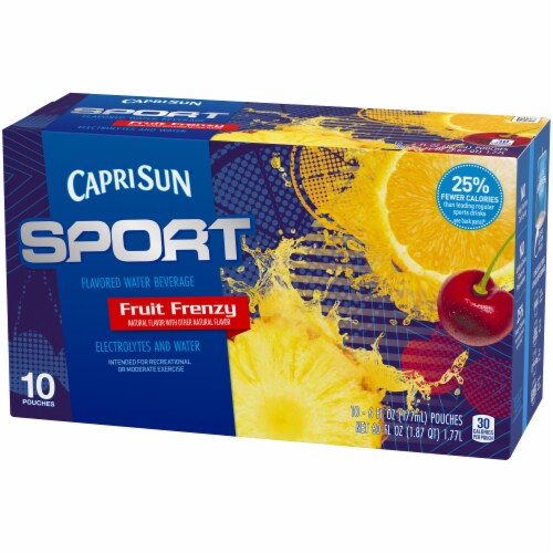 Capri Sun Sport Fruit Frenzy Flavored Water Beverage Pouches Perspective: right