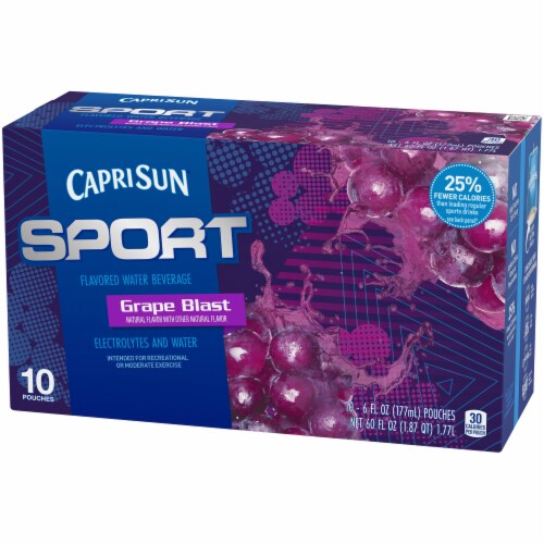 Capri Sun Sport Grape Blast Flavored Water Beverage Pouches Perspective: right