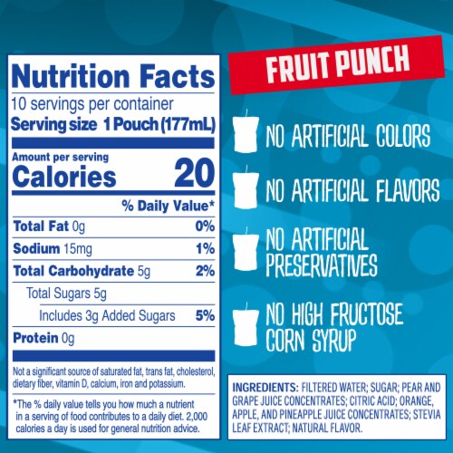 Capri Sun Reduced Sugar Fruit Punch Juice Box Pouches Perspective: right