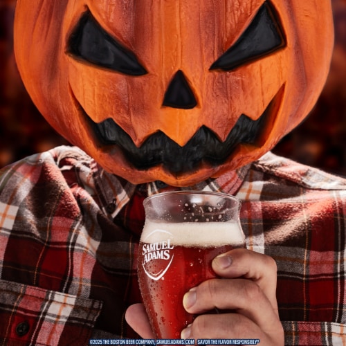 Samuel Adams Jack-O Pumpkin Ale Seasonal Beer Perspective: right