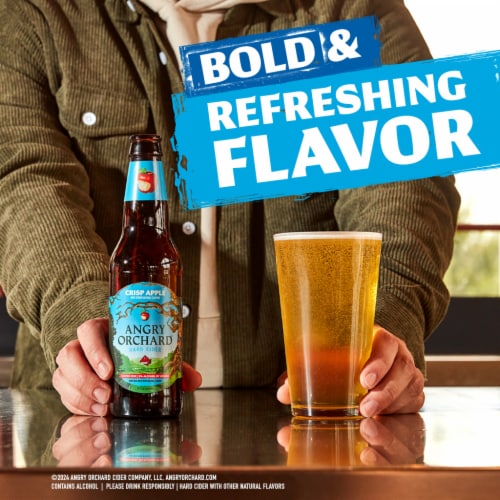 Angry Orchard Crisp Apple Hard Cider Beer Perspective: right