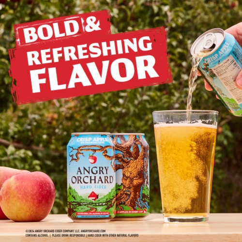 Angry Orchard Crisp Apple Hard Cider Beer Perspective: right