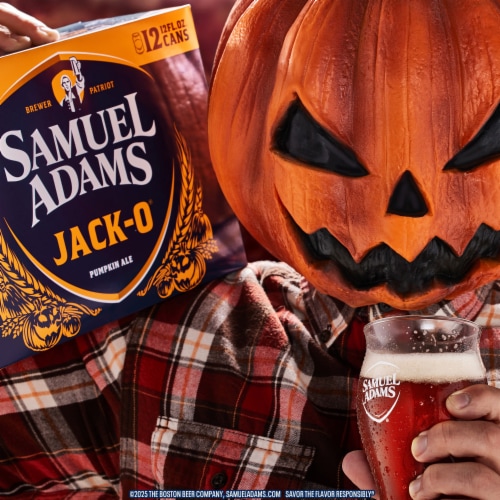 Samuel Adams Jack-O Pumpkin Ale Seasonal Beer Perspective: right