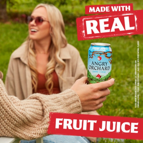 Angry Orchard Crisp Apple Hard Cider Beer Perspective: right