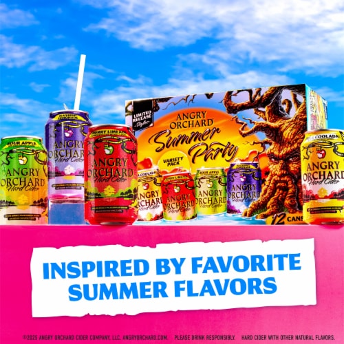 Angry Orchard Hard Cider Summer Party Pack Variety Beer Perspective: right