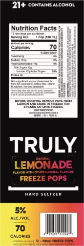 Truly Lemonade Hard Seltzer Freeze Pops Perspective: right