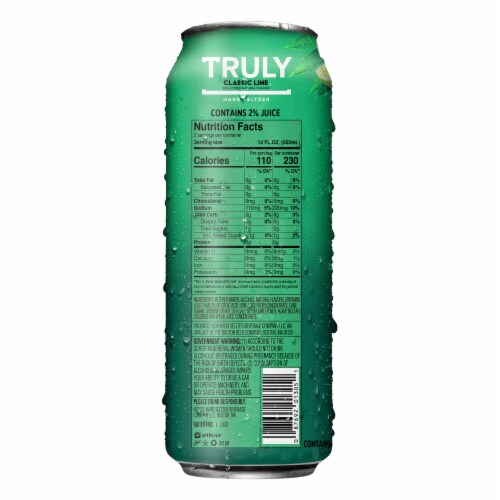 TRULY Classic Lime Margarita Style Hard Seltzer Perspective: right