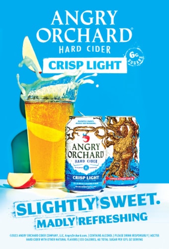 Angry Orchard Crisp Light Apple Hard Cider Beer Perspective: right