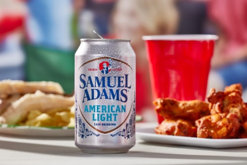 Samuel Adams American Light Lager Beer Perspective: right