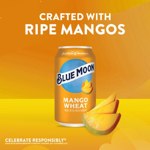 Blue Moon Mango Wheat Ale Fruity Craft Beer Perspective: right