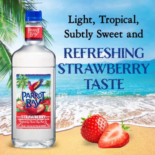 Parrot Bay Strawberry Rum - 42 Proof Perspective: right