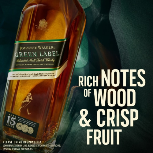 Johnnie Walker Whisky - Blended Malt Scotch JW Green Label Perspective: right