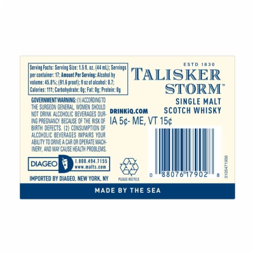 Talisker Whisky - Single Malt Scotch Storm Perspective: right