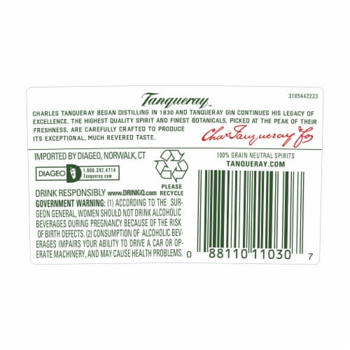Tanqueray London Dry Gin Perspective: right