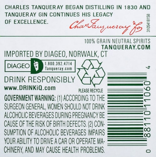 Tanqueray London Dry Gin Perspective: right