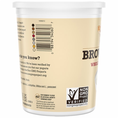 Brown Cow® Cream Top Plain Whole Milk Yogurt Tub Perspective: right