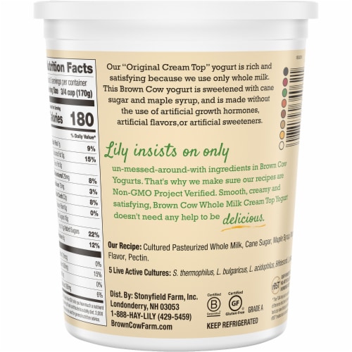 Brown Cow® Cream Top Maple Whole Milk Yogurt Perspective: right