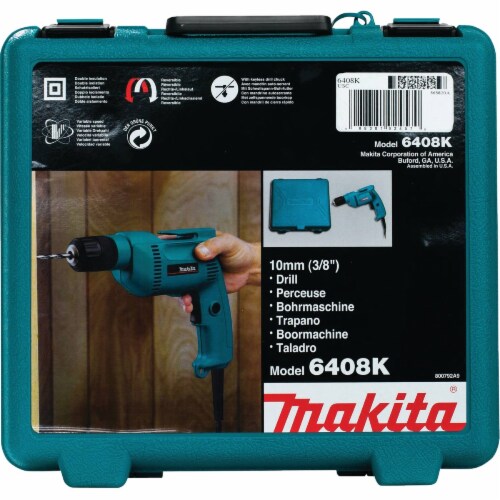 Makita 3 8 In. 4.9 Amp Keyless Electric Drill with Case 6408K 1