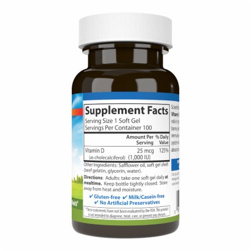 Carlson Vitamin D3 Soft Gels 1000IU Perspective: right