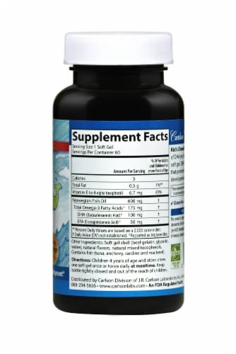 Carlson for Kids Chewable DHA 100 mg Perspective: right
