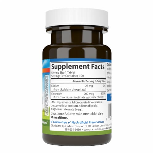Carlson® Chelated Chromium 200 mg Perspective: right