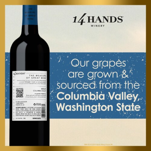 14 Hands Merlot Red Wine Perspective: right